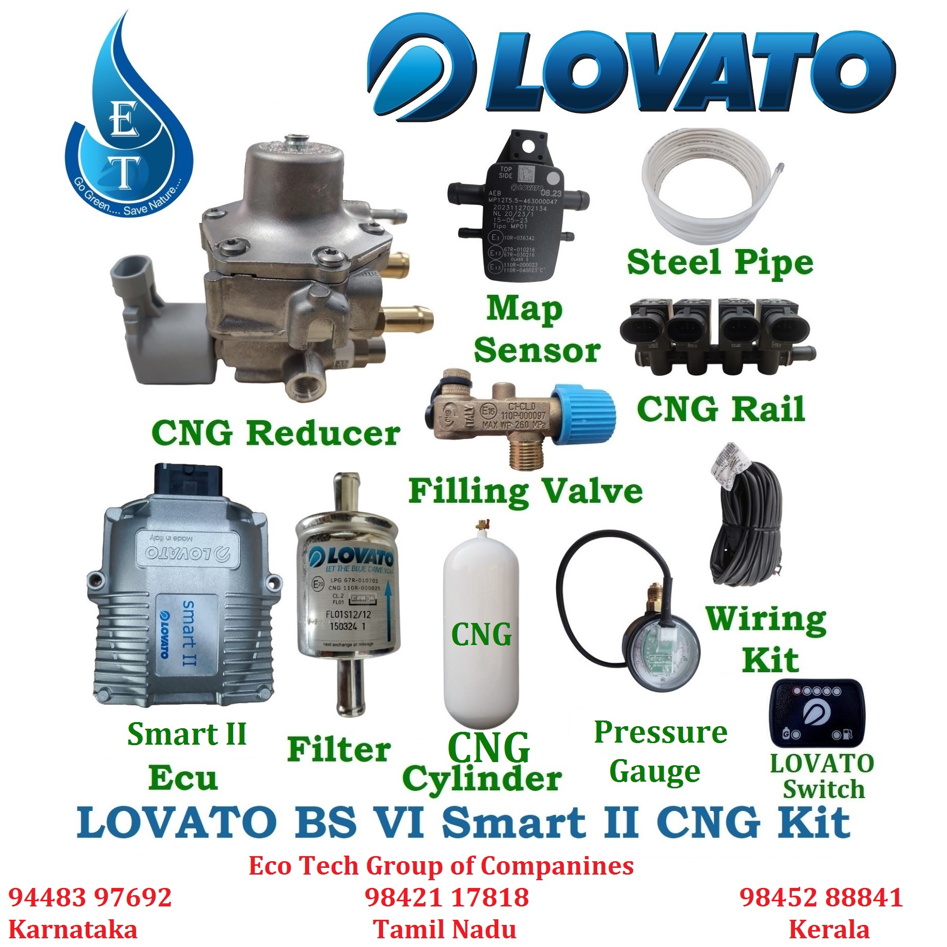 BEST CNG KIT, CNG KIT INSTALLATION SERVICE, CNG KIT FOR PERTROL CARS, BS6 CNG KIT